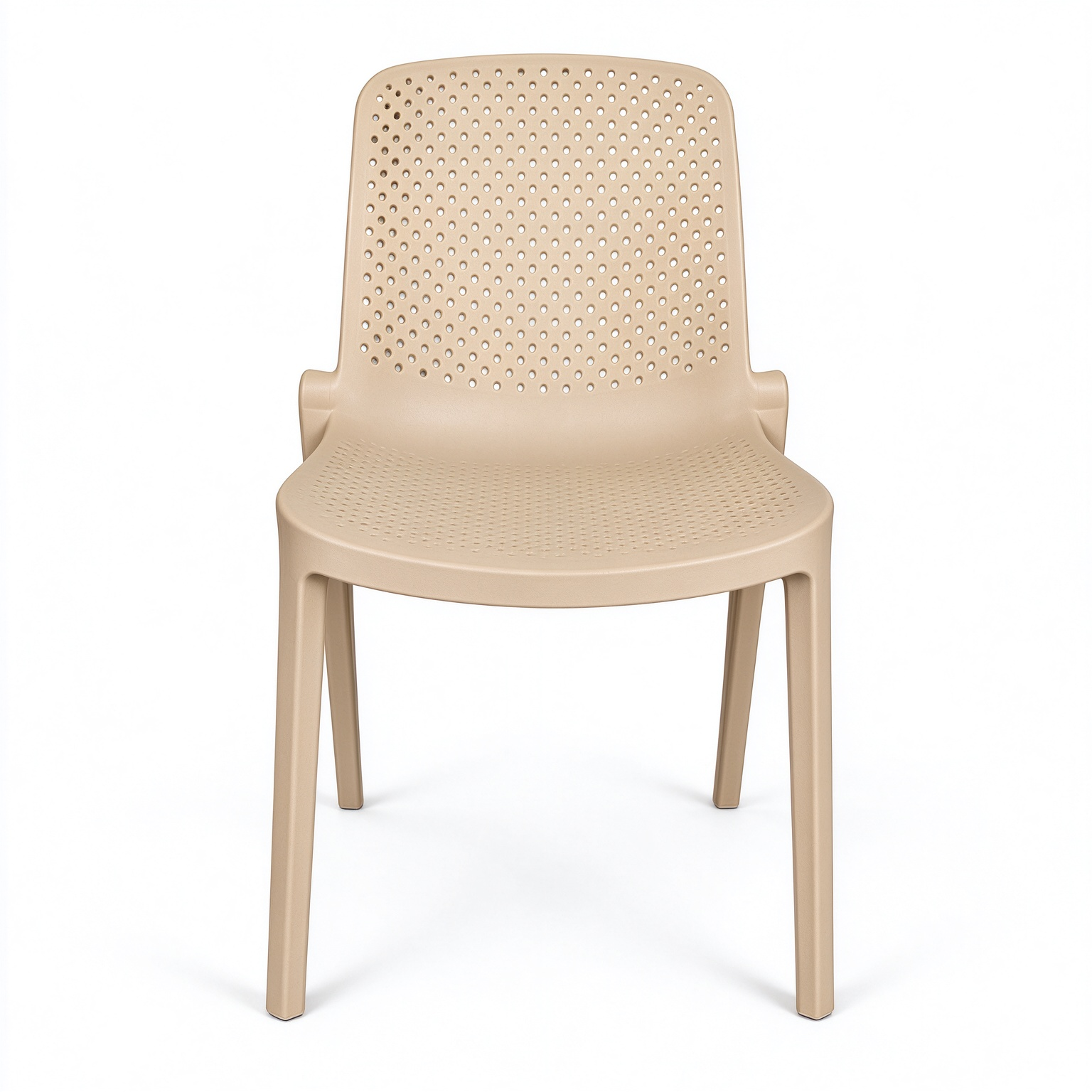 Stackable Perforated PP Monobloc Chair, One-Piece Plastic Dining Chair for Restaurant, Cafe & Outdoor Patio-PP Chair