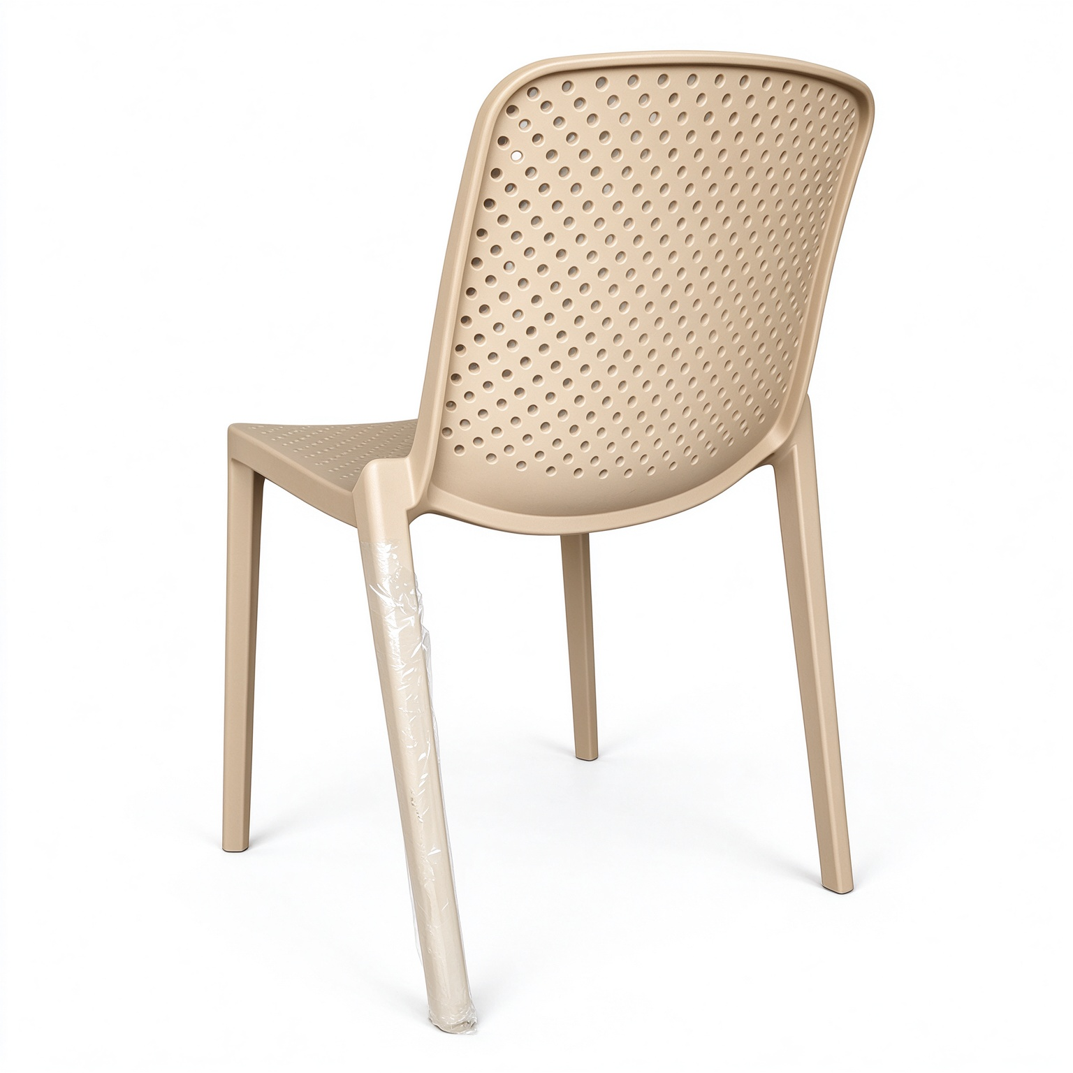 Stackable Perforated PP Monobloc Chair, One-Piece Plastic Dining Chair for Restaurant, Cafe & Outdoor Patio