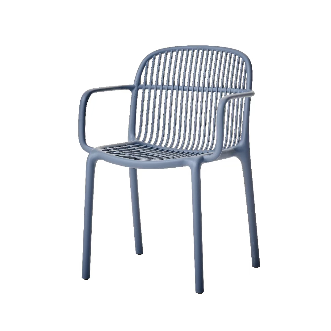 Gray - Blue Plastic Armchair: Stylish, Durable & Ergonomic Seating Solution