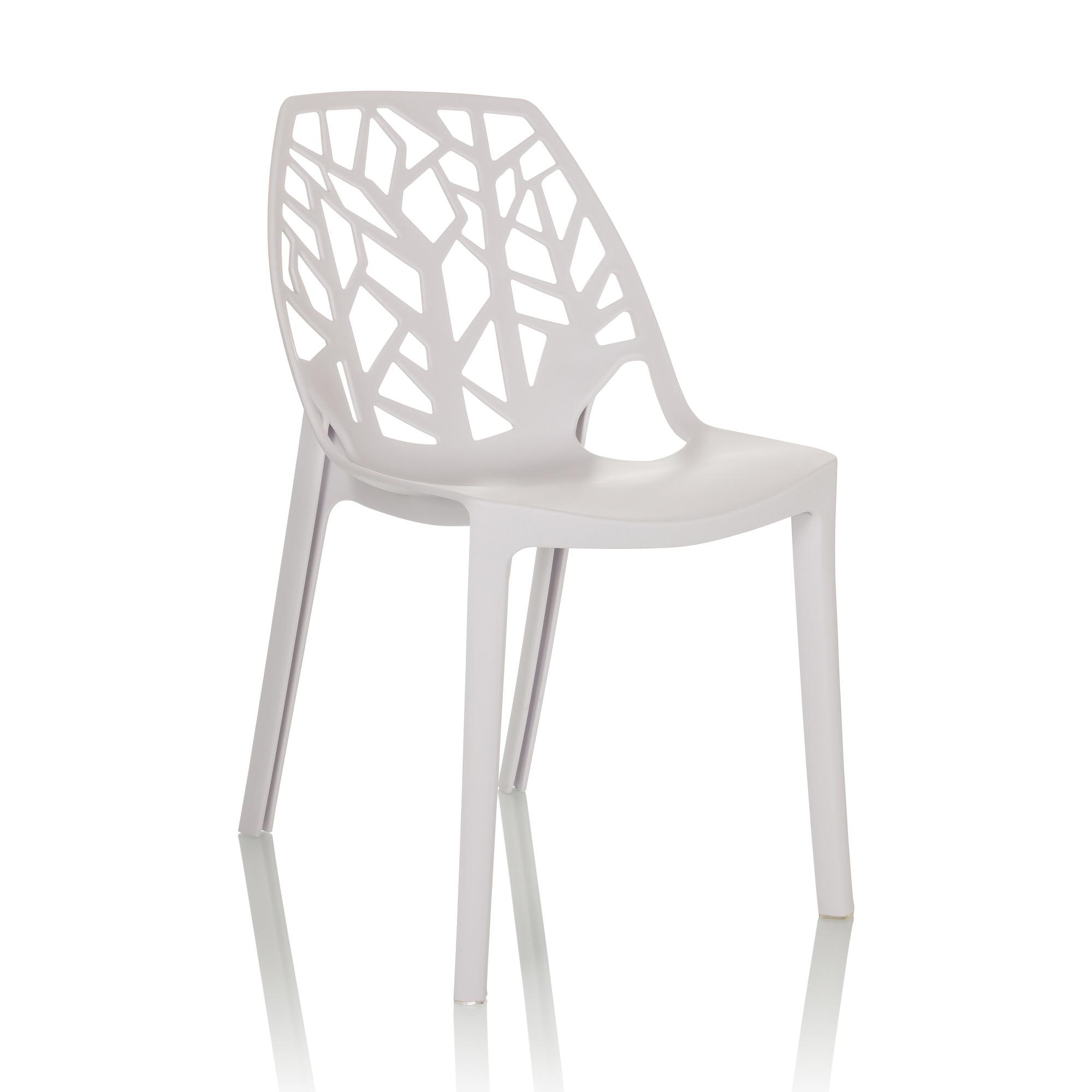 One-Piece Molded Tree Branch Hollow Cutout PP Armless Dining Chair Stackable Breathable Plastic Side Chair for Cafe Restaurant Hotel Wholesale