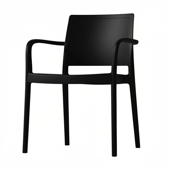 Modern PP Plastic Armchair | Minimalist Polypropylene Dining Chair