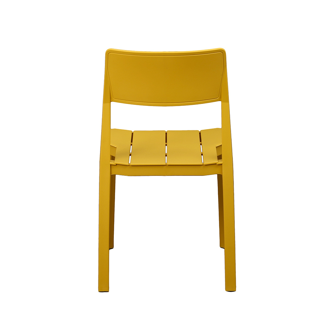 Ginger Yellow Stackable Armless Plastic Chair - Vibrant & Space-Saving Seating