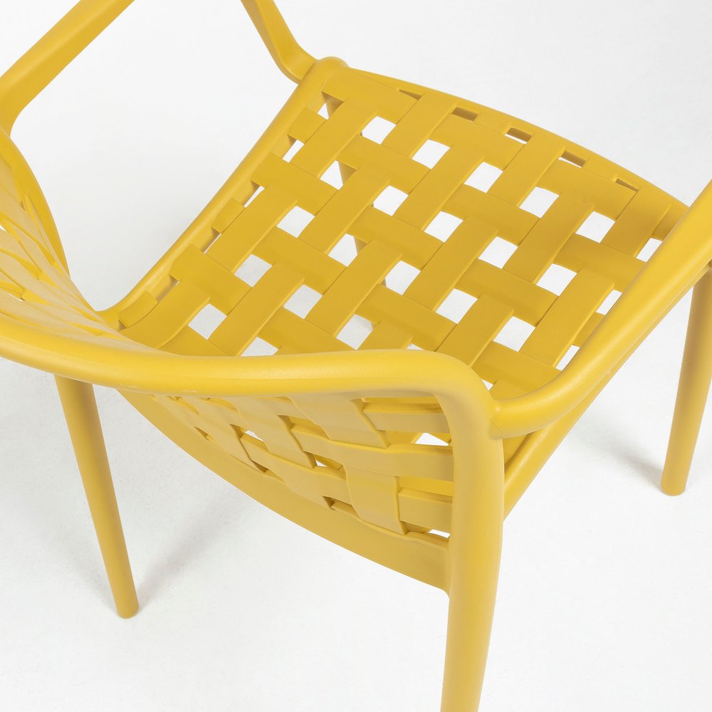 Yellow Polypropylene Armchair-PP Chair