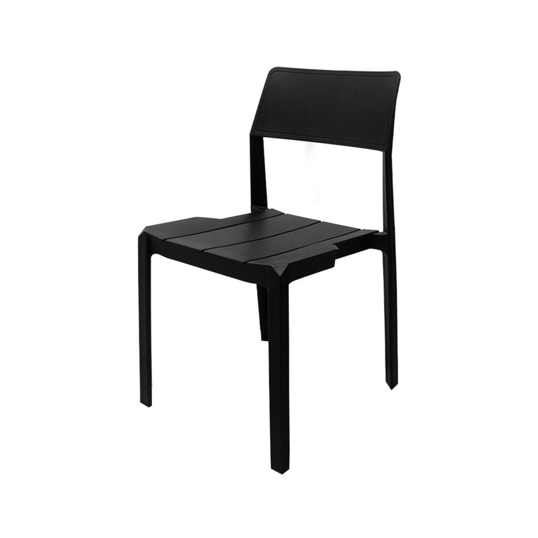 Black Stackable Armless Plastic Chair - Space-Saving & Multi-Purpose Seating Solution