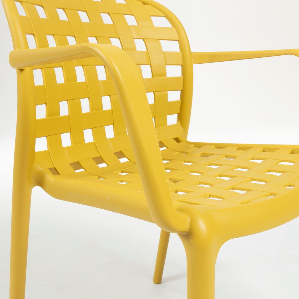Yellow Polypropylene Armchair-PP Chair