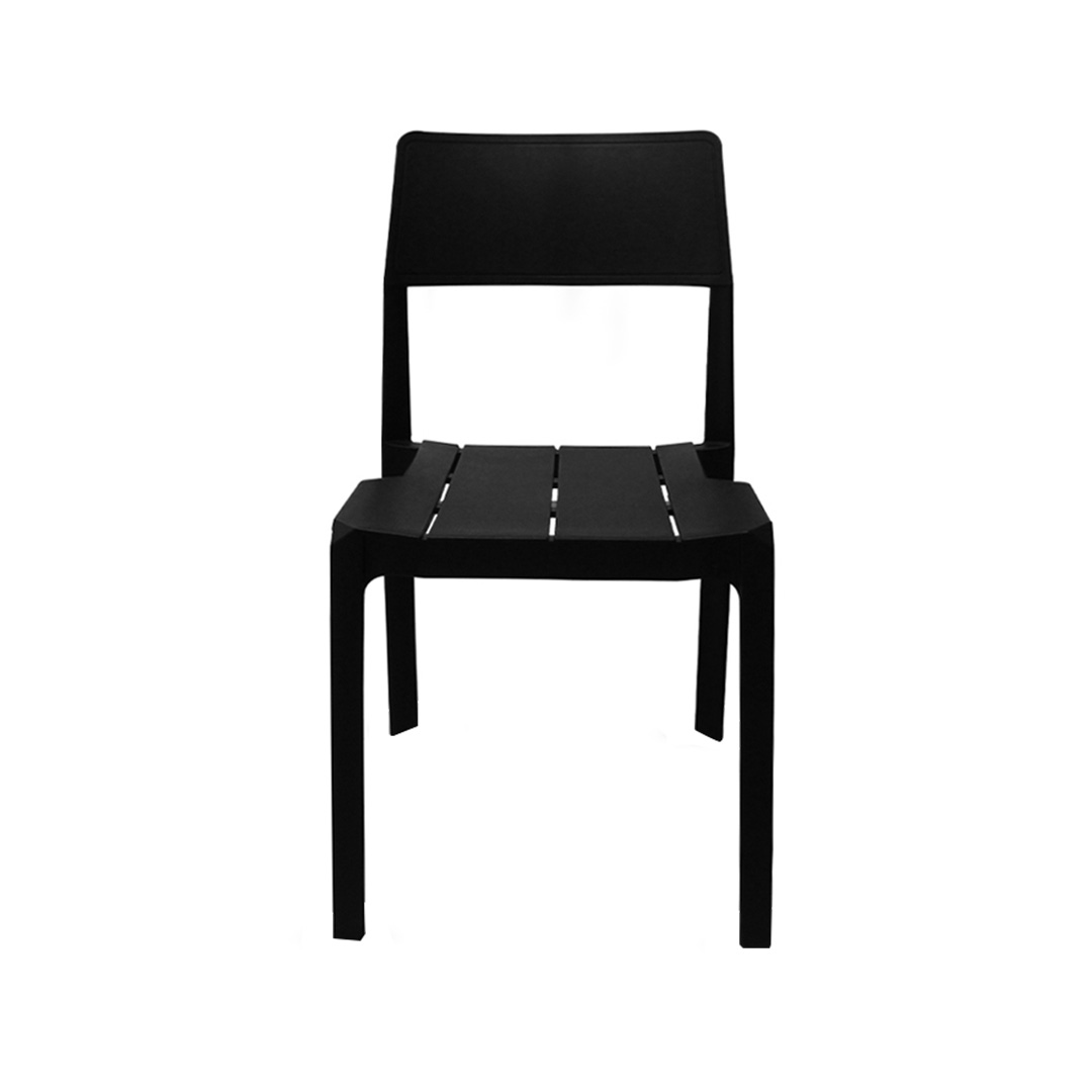 Black Stackable Armless Plastic Chair - Space-Saving & Multi-Purpose Seating Solution