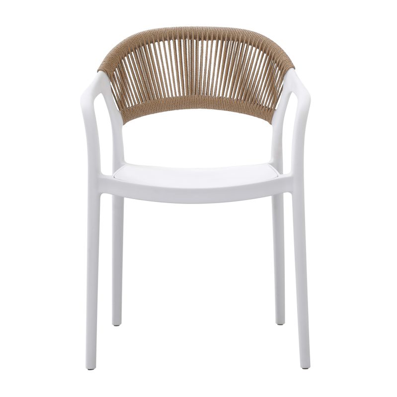 White Outdoor Rope Plastic Chair-PP Chair
