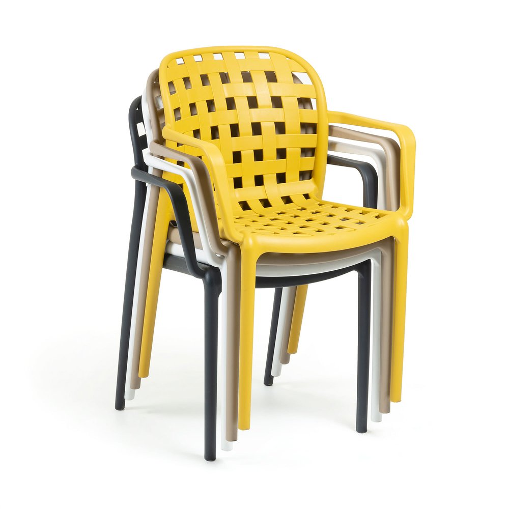Yellow Polypropylene Armchair-PP Chair