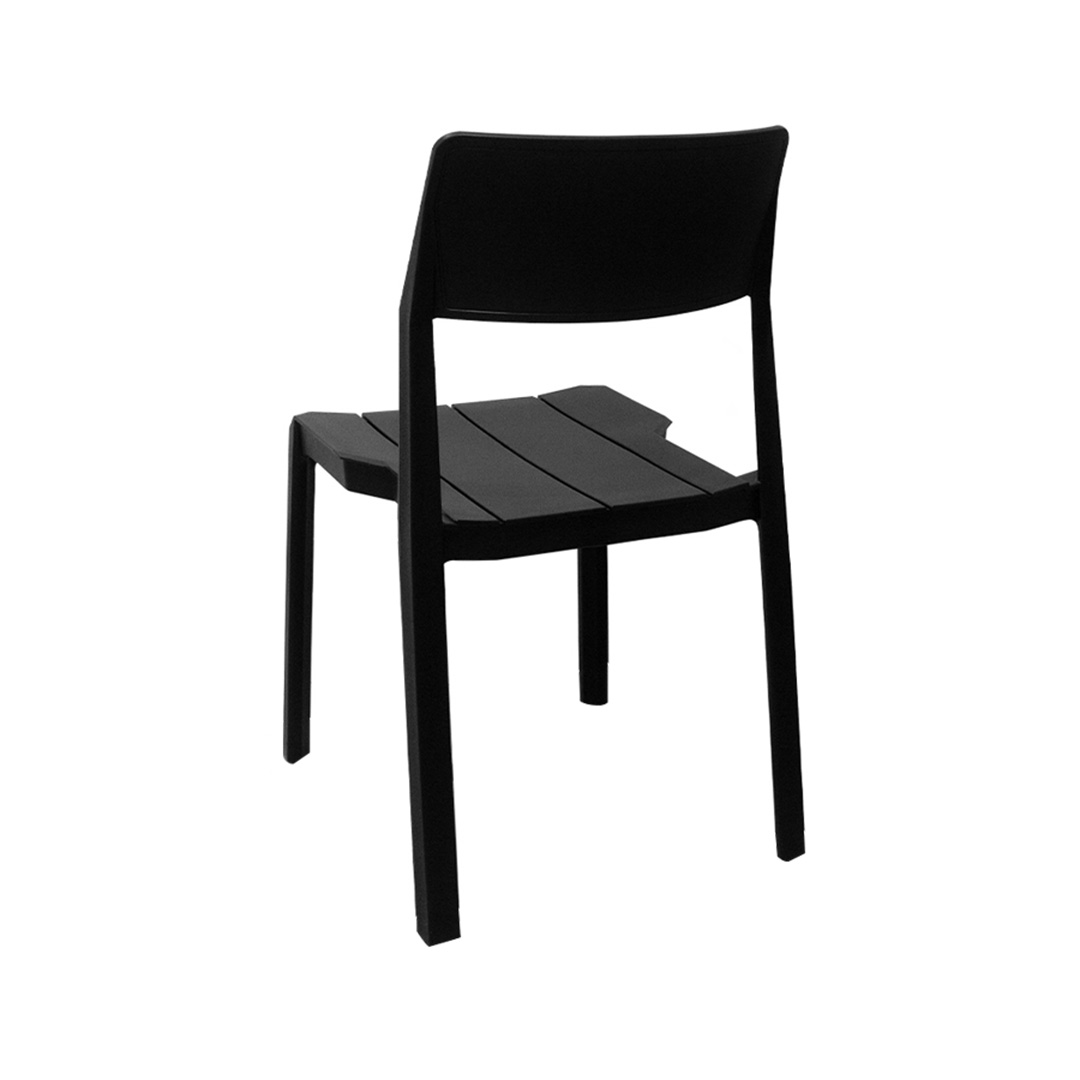 Black Stackable Armless Plastic Chair - Space-Saving & Multi-Purpose Seating Solution