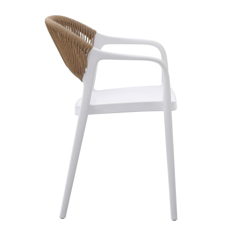 White Outdoor Rope Plastic Chair-PP Chair