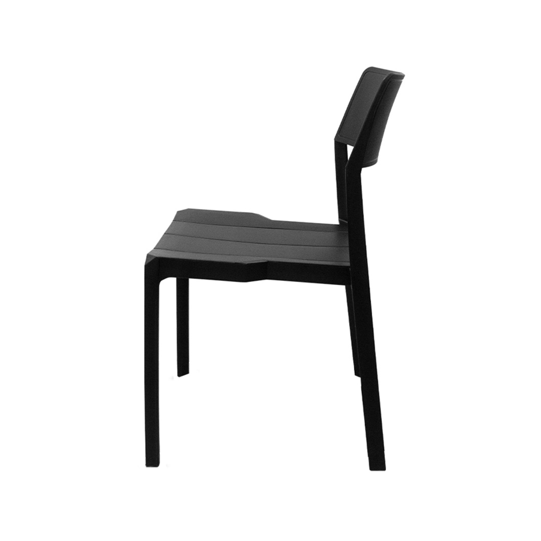 Black Stackable Armless Plastic Chair - Space-Saving & Multi-Purpose Seating Solution
