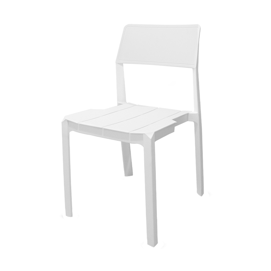 Classic White Stackable Armless Plastic Chair - Space-Saving & Versatile Seating Solution