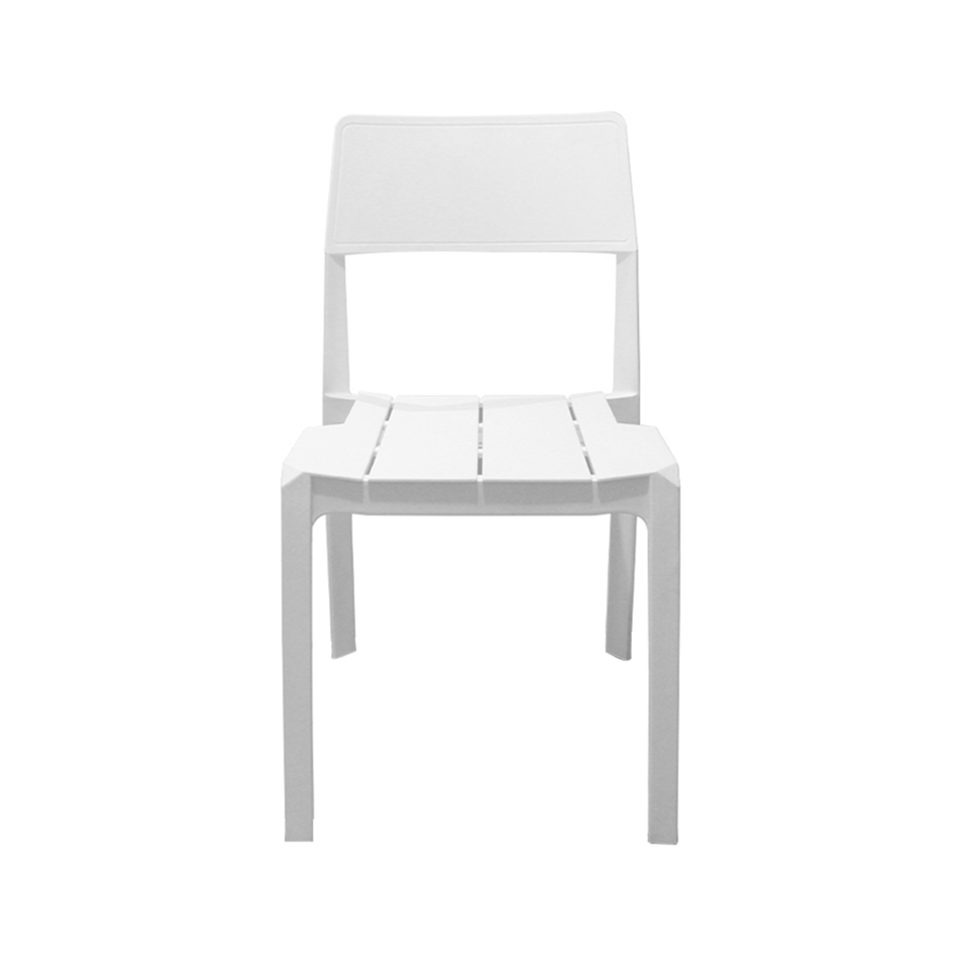 Classic White Stackable Armless Plastic Chair - Space-Saving & Versatile Seating Solution