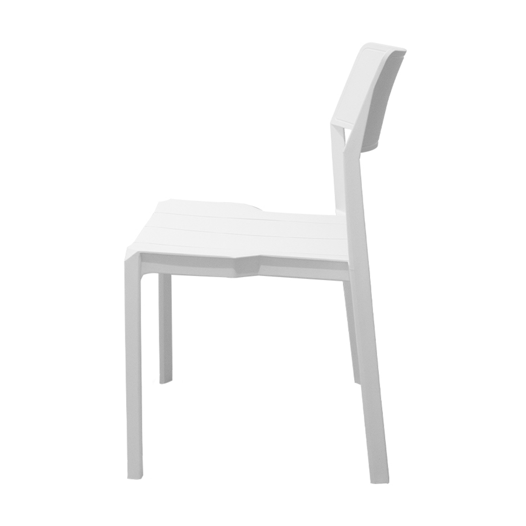 Classic White Stackable Armless Plastic Chair - Space-Saving & Versatile Seating Solution