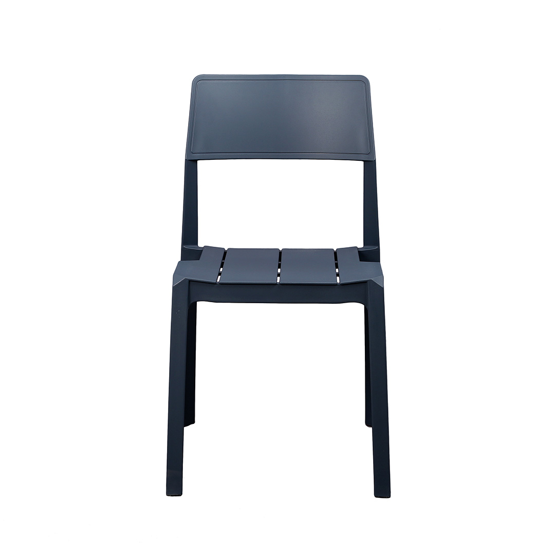 Charcoal Gray Stackable Plastic Chair - Space-Efficient & Durable Seating Solution