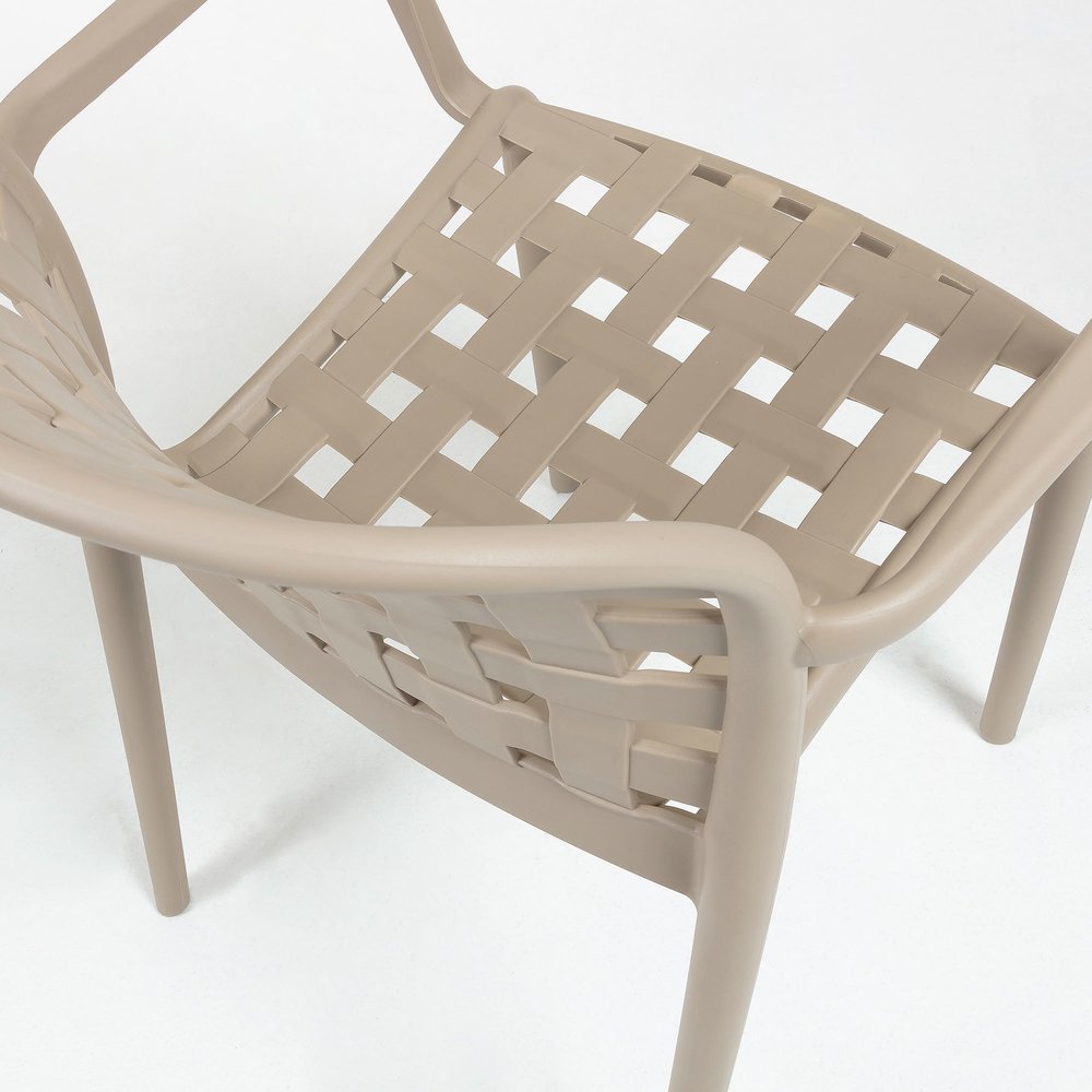 Taupe Polypropylene Armchair-PP Chair