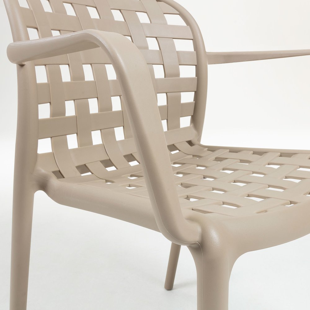 Taupe Polypropylene Armchair-PP Chair