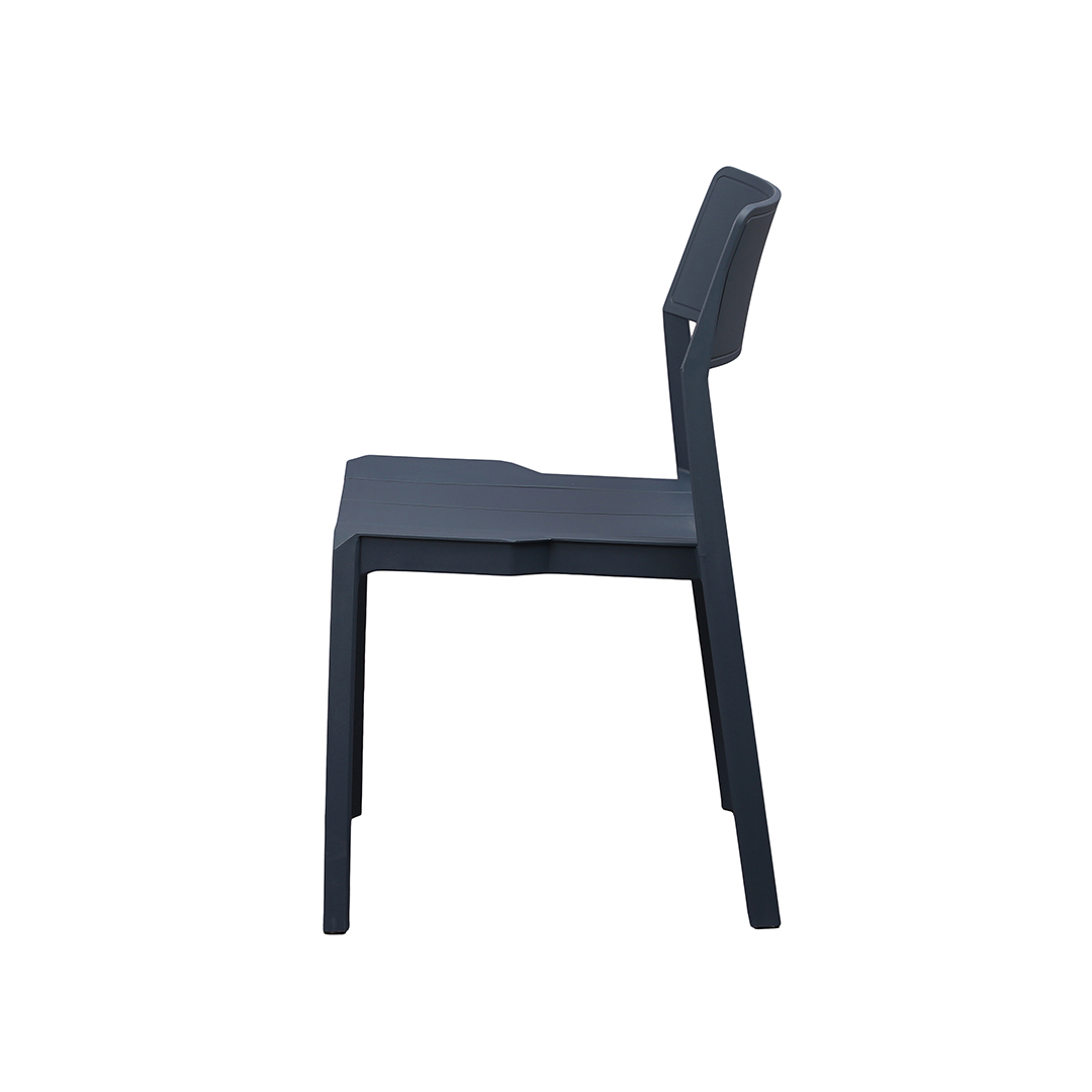Charcoal Gray Stackable Plastic Chair - Space-Efficient & Durable Seating Solution