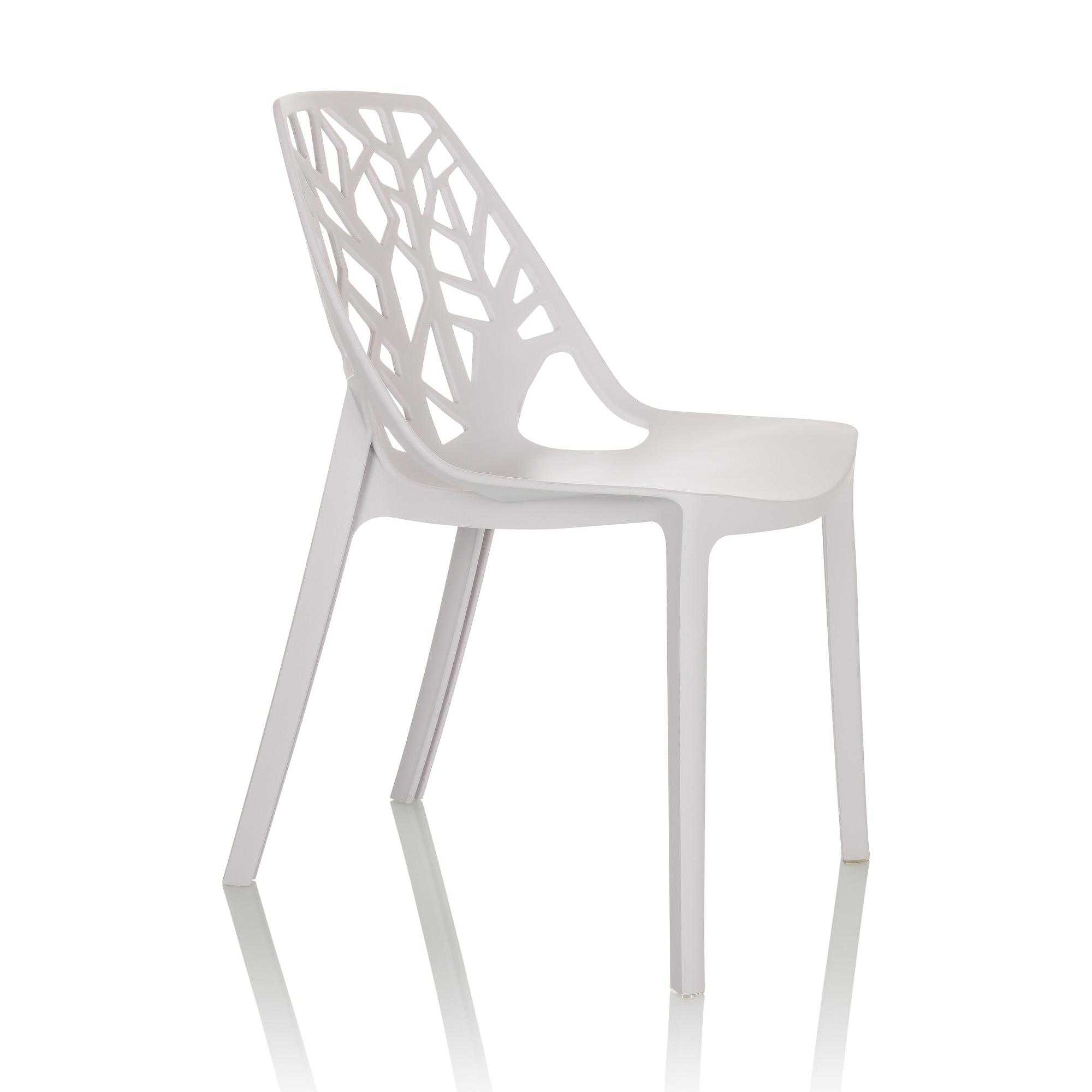 One-Piece Molded Tree Branch Hollow Cutout PP Armless Dining Chair Stackable Breathable Plastic Side Chair for Cafe Restaurant Hotel Wholesale