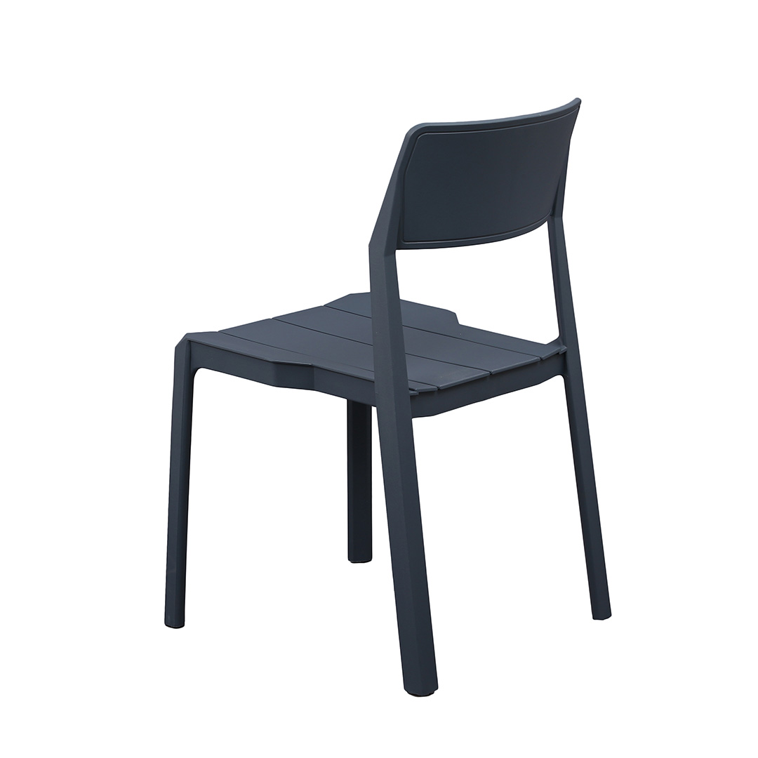 Charcoal Gray Stackable Plastic Chair - Space-Efficient & Durable Seating Solution
