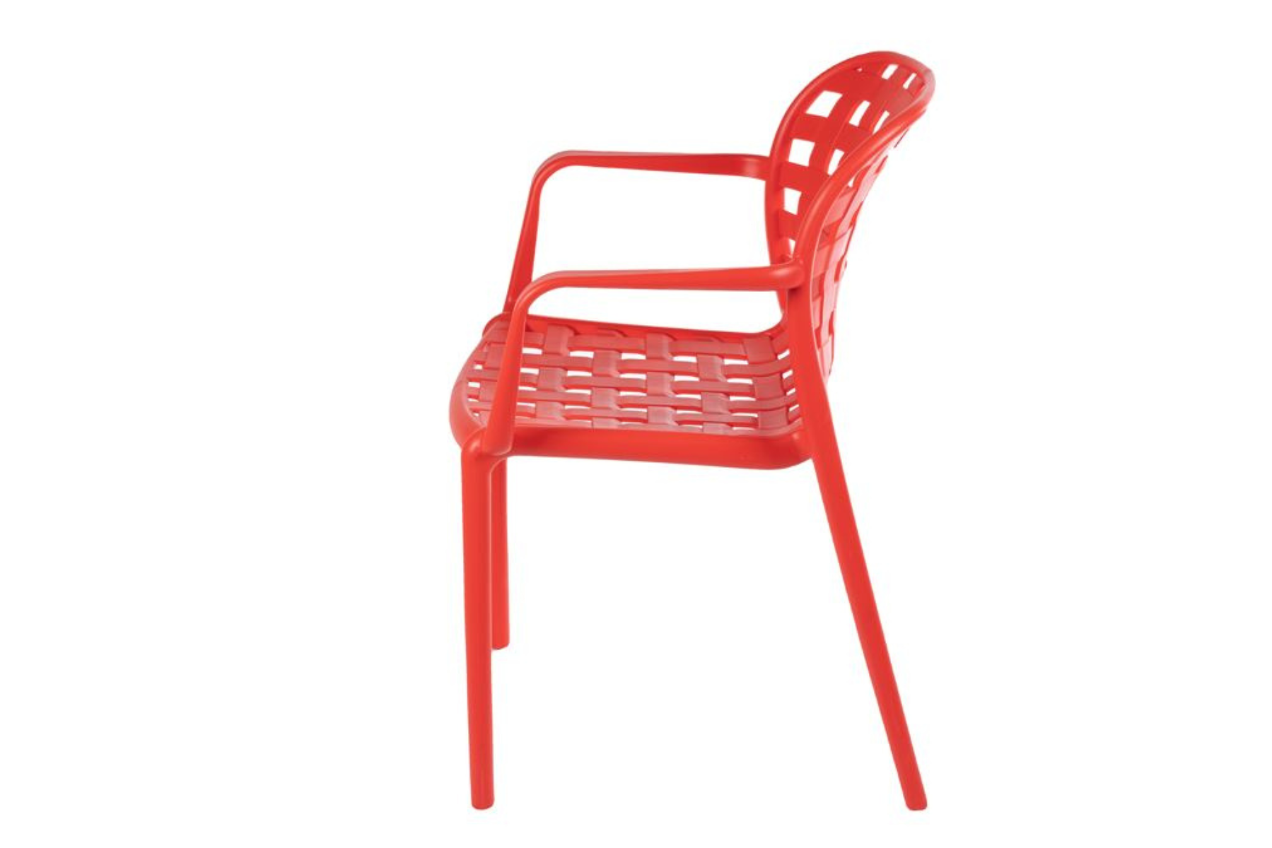Red Polypropylene Armchair-PP Chair
