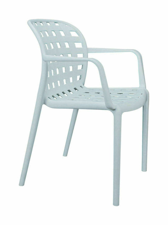 Light Blue Polypropylene Armchair-PP Chair