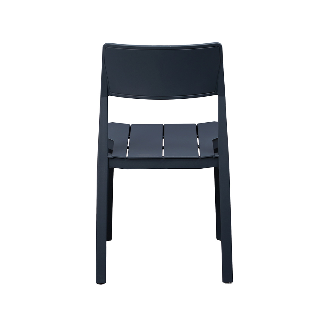 Charcoal Gray Stackable Plastic Chair - Space-Efficient & Durable Seating Solution