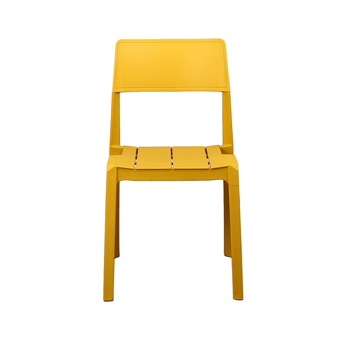Ginger Yellow Stackable Armless Plastic Chair - Vibrant & Space-Saving Seating