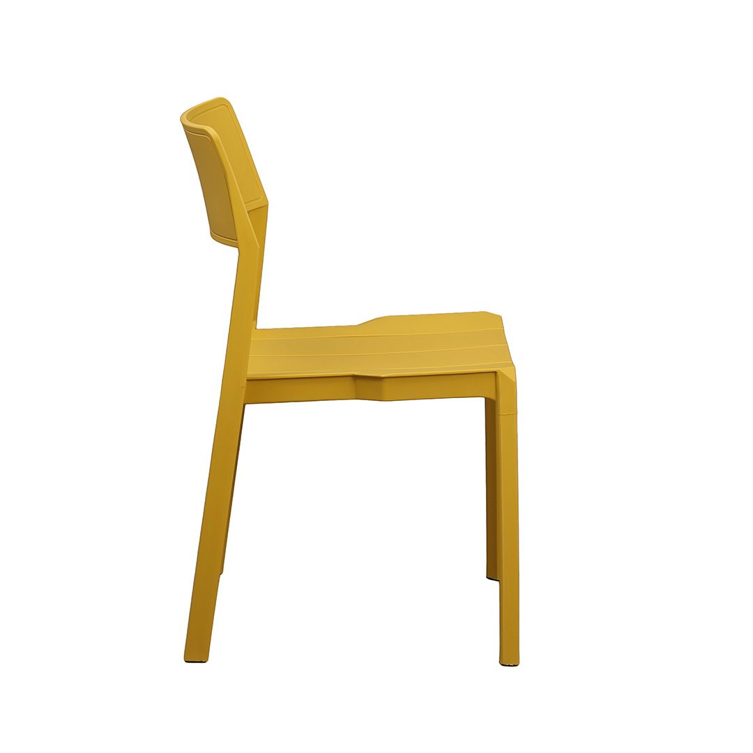 Ginger Yellow Stackable Armless Plastic Chair - Vibrant & Space-Saving Seating