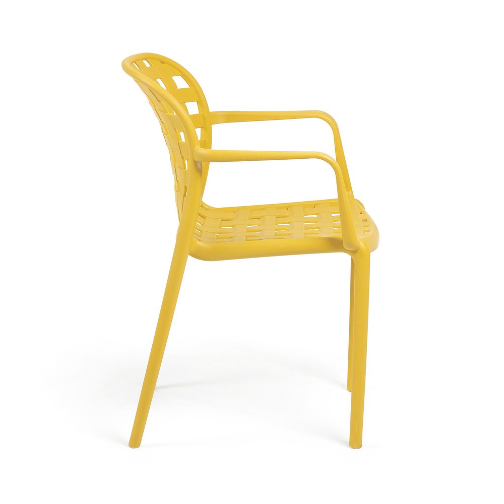 Yellow Polypropylene Armchair-PP Chair