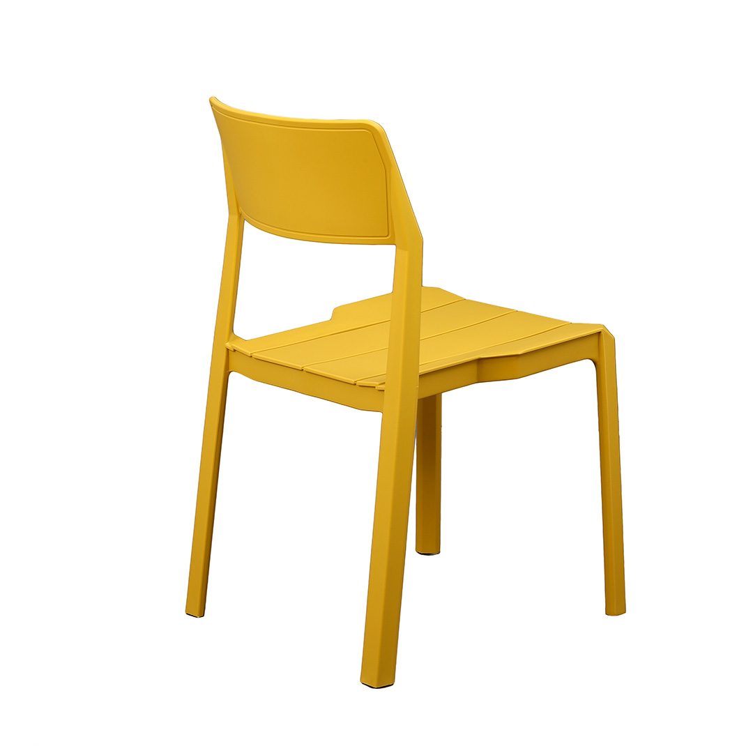 Ginger Yellow Stackable Armless Plastic Chair - Vibrant & Space-Saving Seating