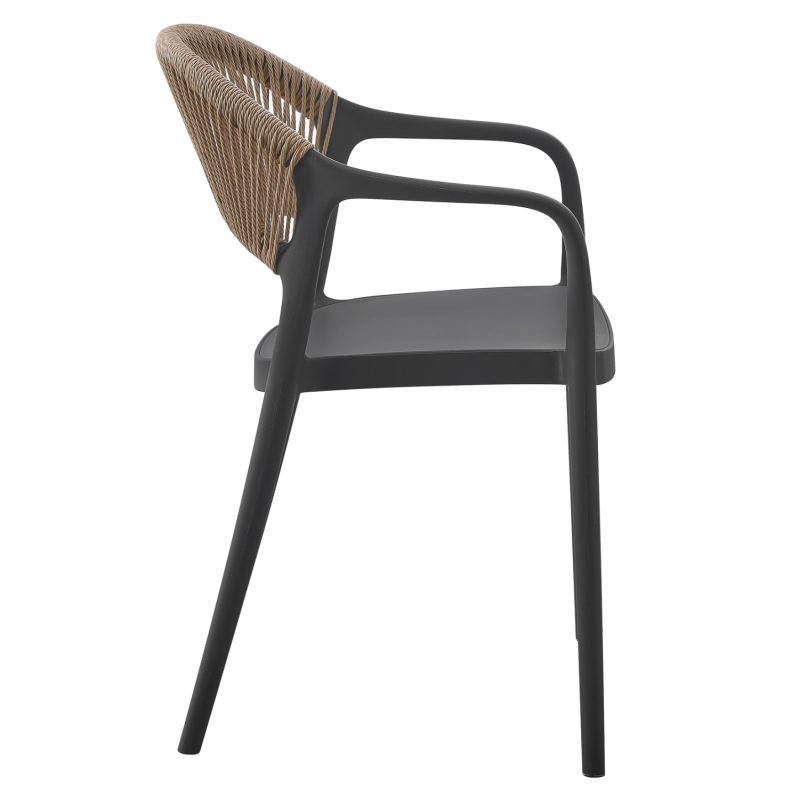 Black Outdoor Rope Plastic Chair-PP Chair