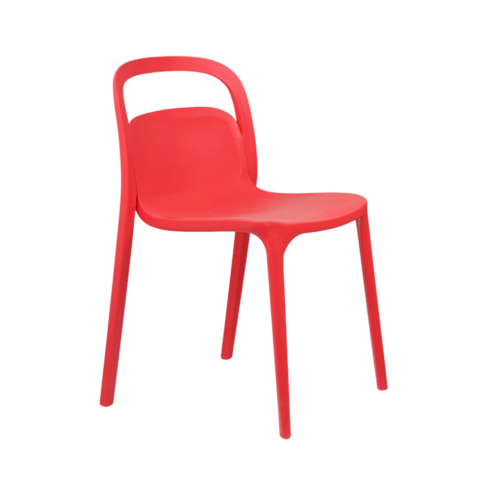 Red Plastic Side Chair