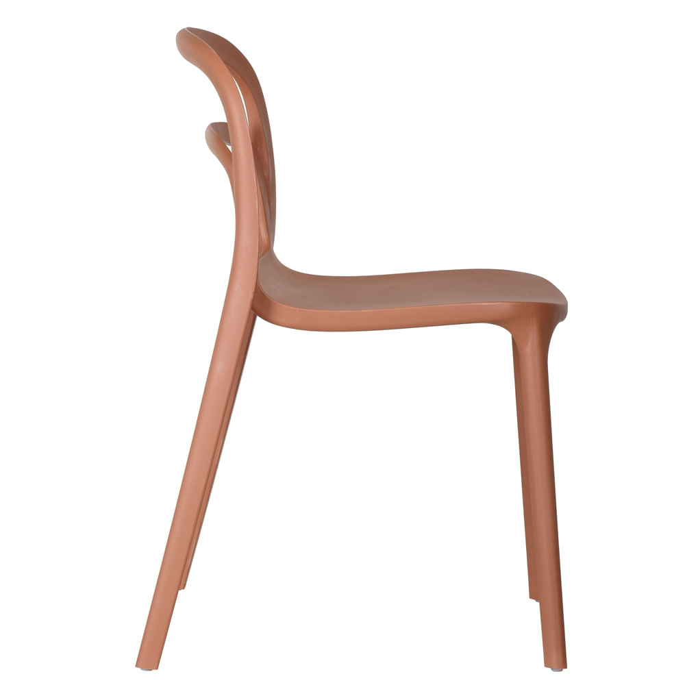 Brownish-Red Plastic Dining Chair