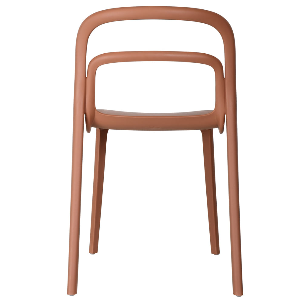Brownish-Red Plastic Dining Chair