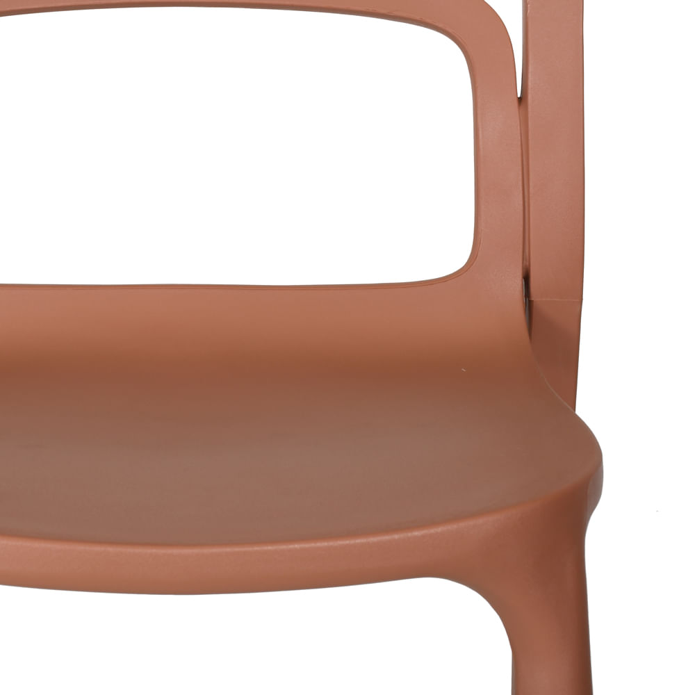 Brownish-Red Plastic Dining Chair