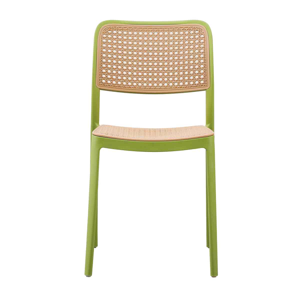 Green-Beige Plastic Rattan Chair-PP Chair