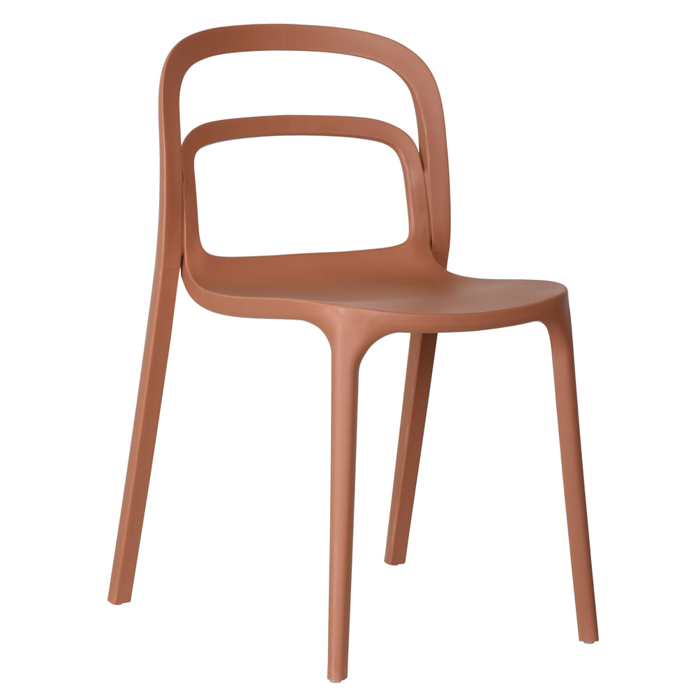 Brownish-Red Plastic Dining Chair