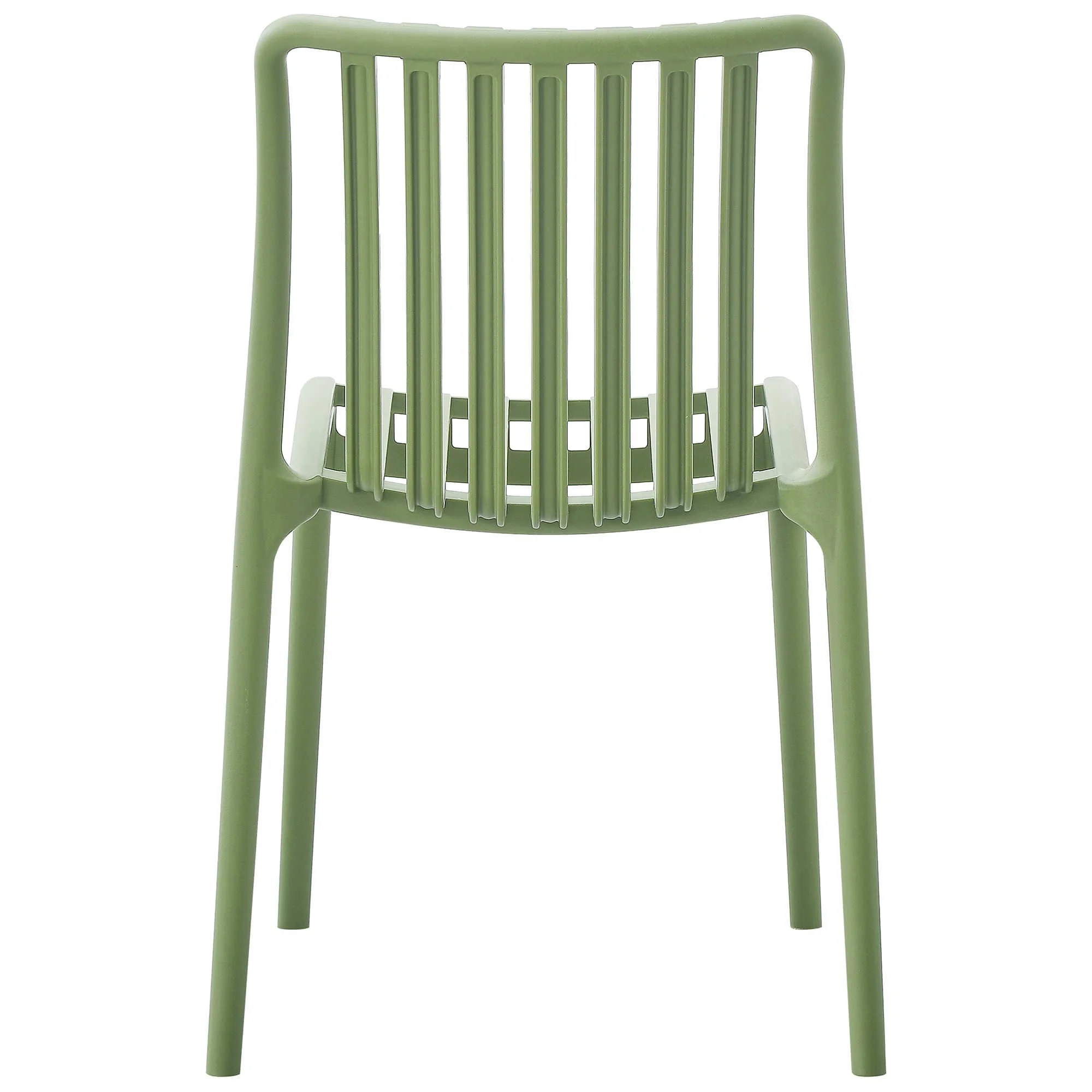 Modern PP Plastic Dining Chair with Slatted Back – Commercial & Outdoor Seating