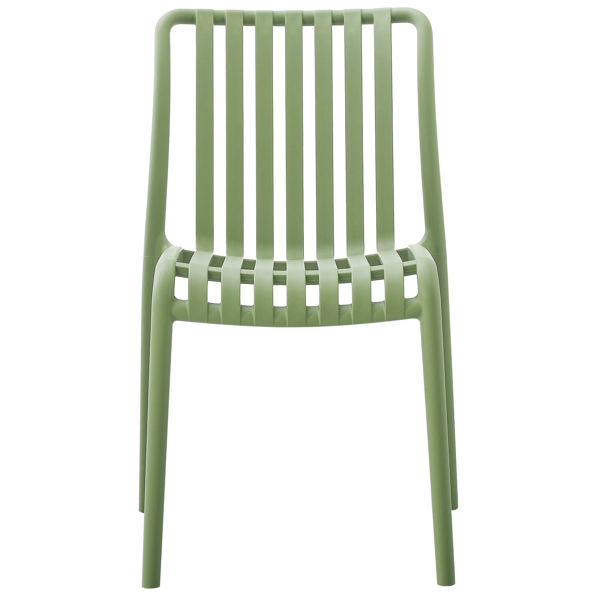 Modern PP Plastic Dining Chair with Slatted Back – Commercial & Outdoor Seating