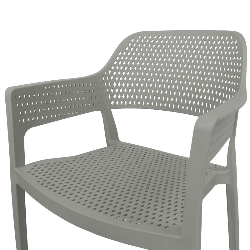 PP Perforated Outdoor Armchair | Stackable Commercial Patio Chair