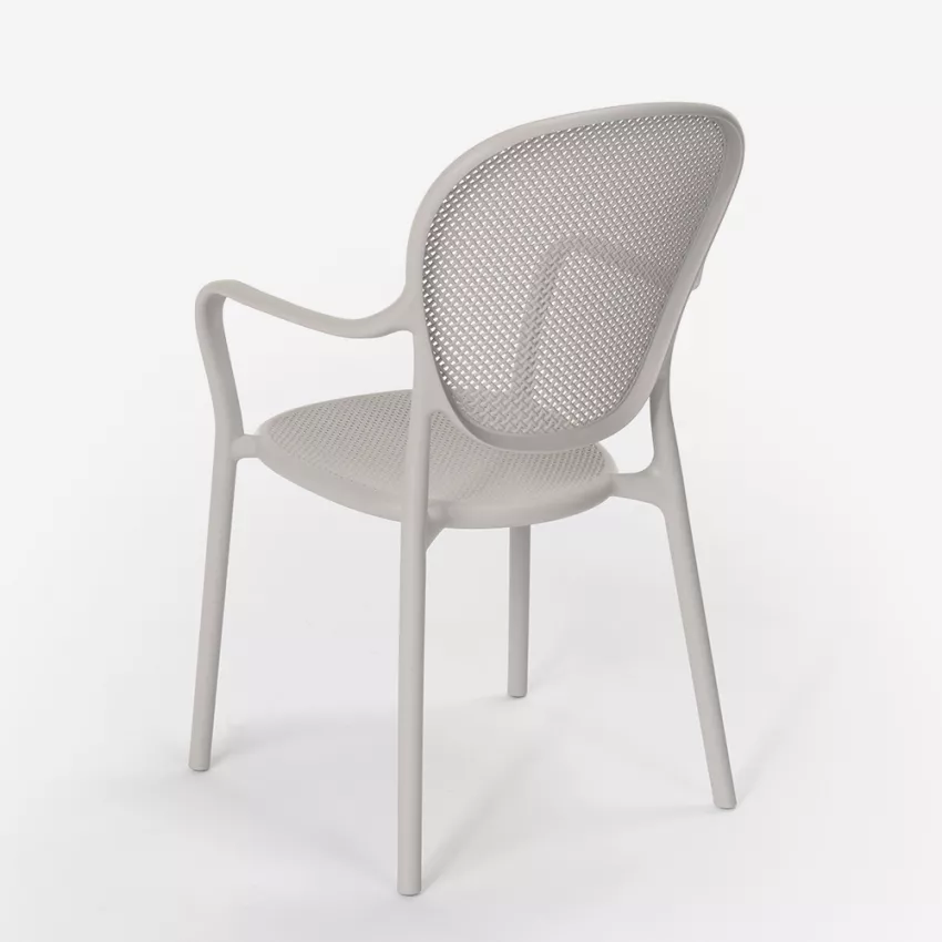 Light Grey Polypropylene Armchair-PP Chair