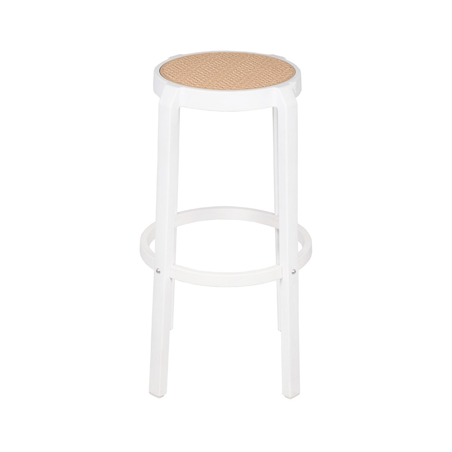 White-Beige Plastic Bar Chair-PP Chair