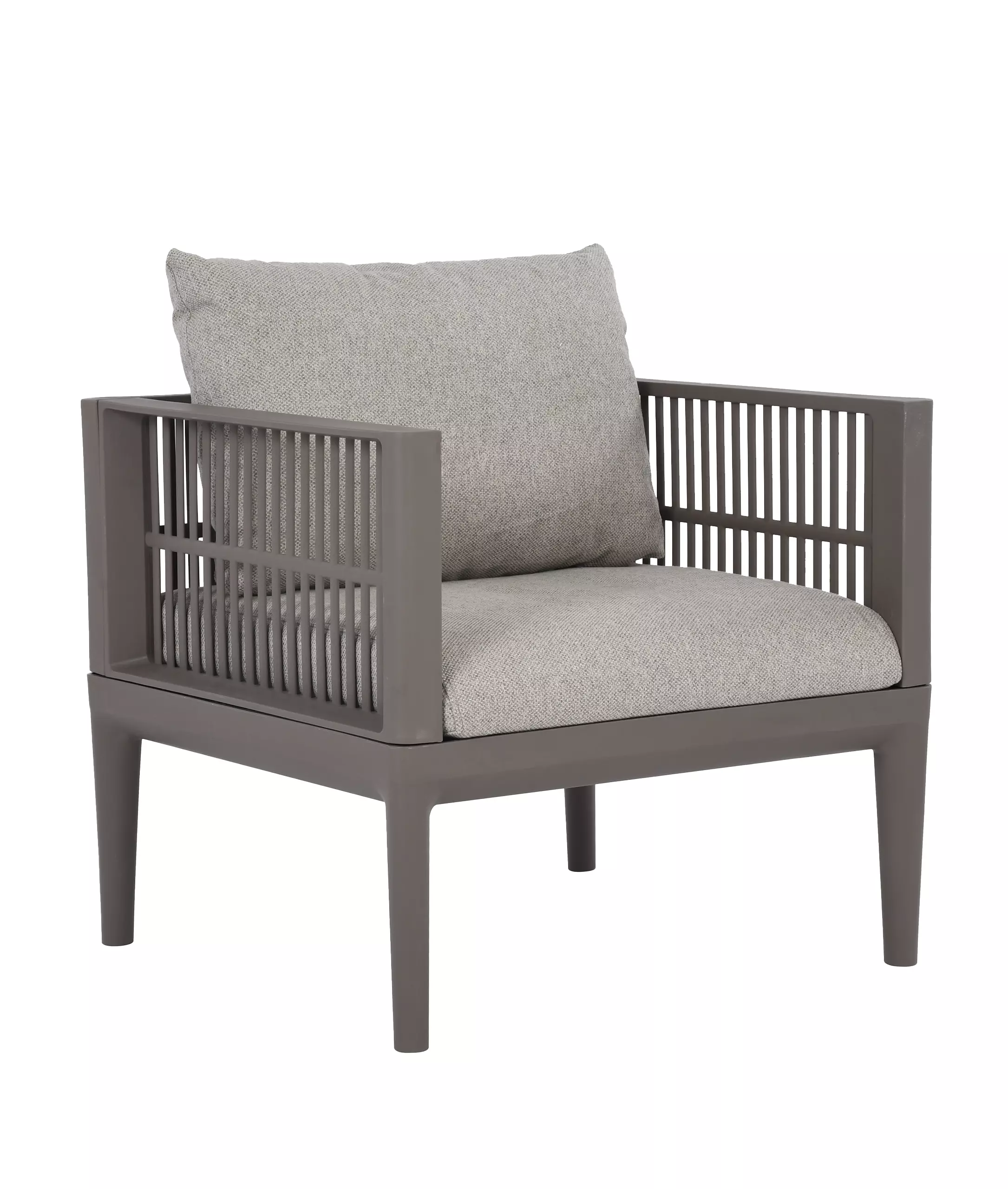 Wholesale Modern PP Outdoor Single Armchair with Waterproof Cushions, Patio Lounge Chair for Garden & Commercial Projects-PP Chair