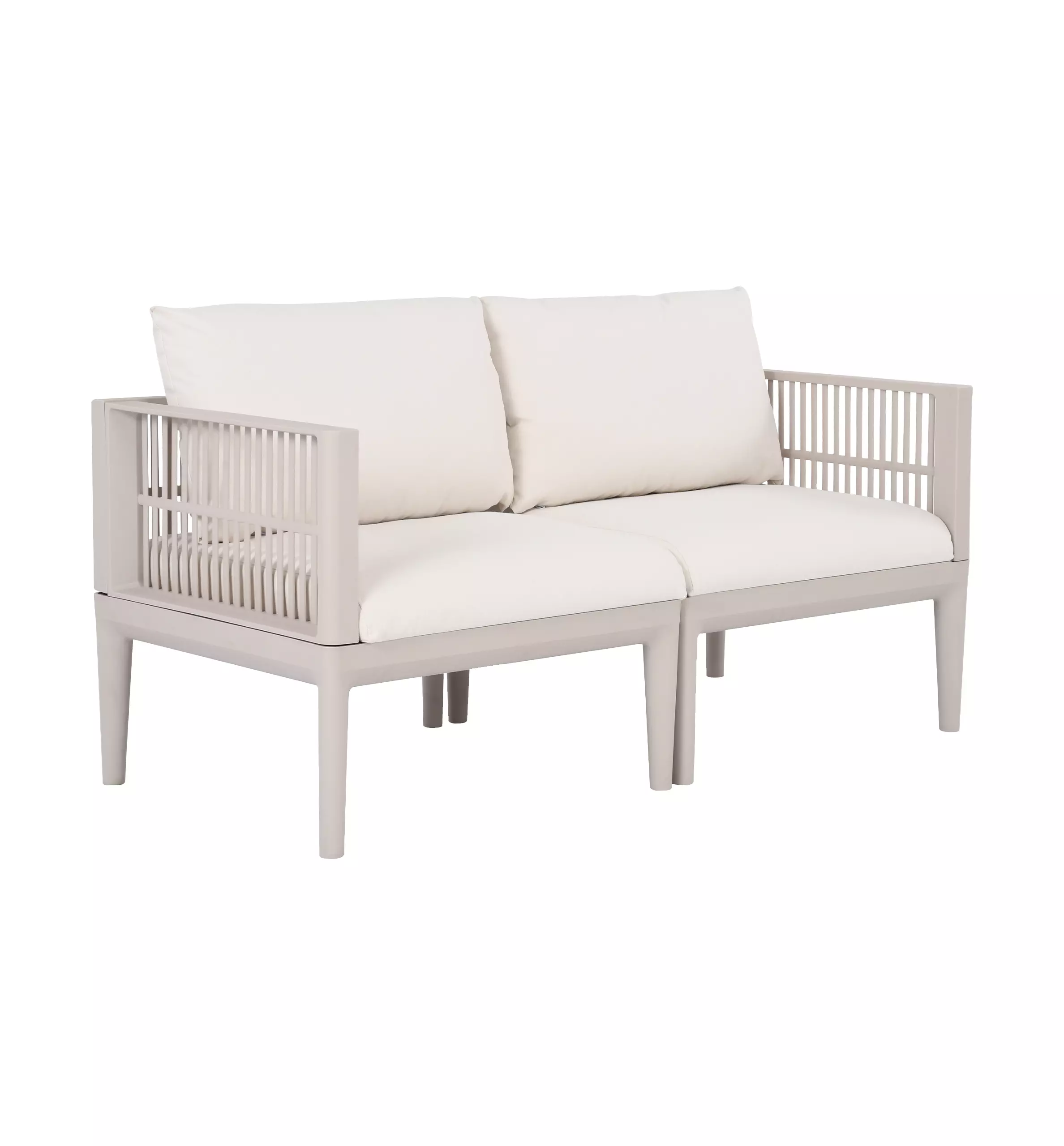 Modern PP Outdoor Sofa – Two-Seater Plastic Garden Lounge Sofa