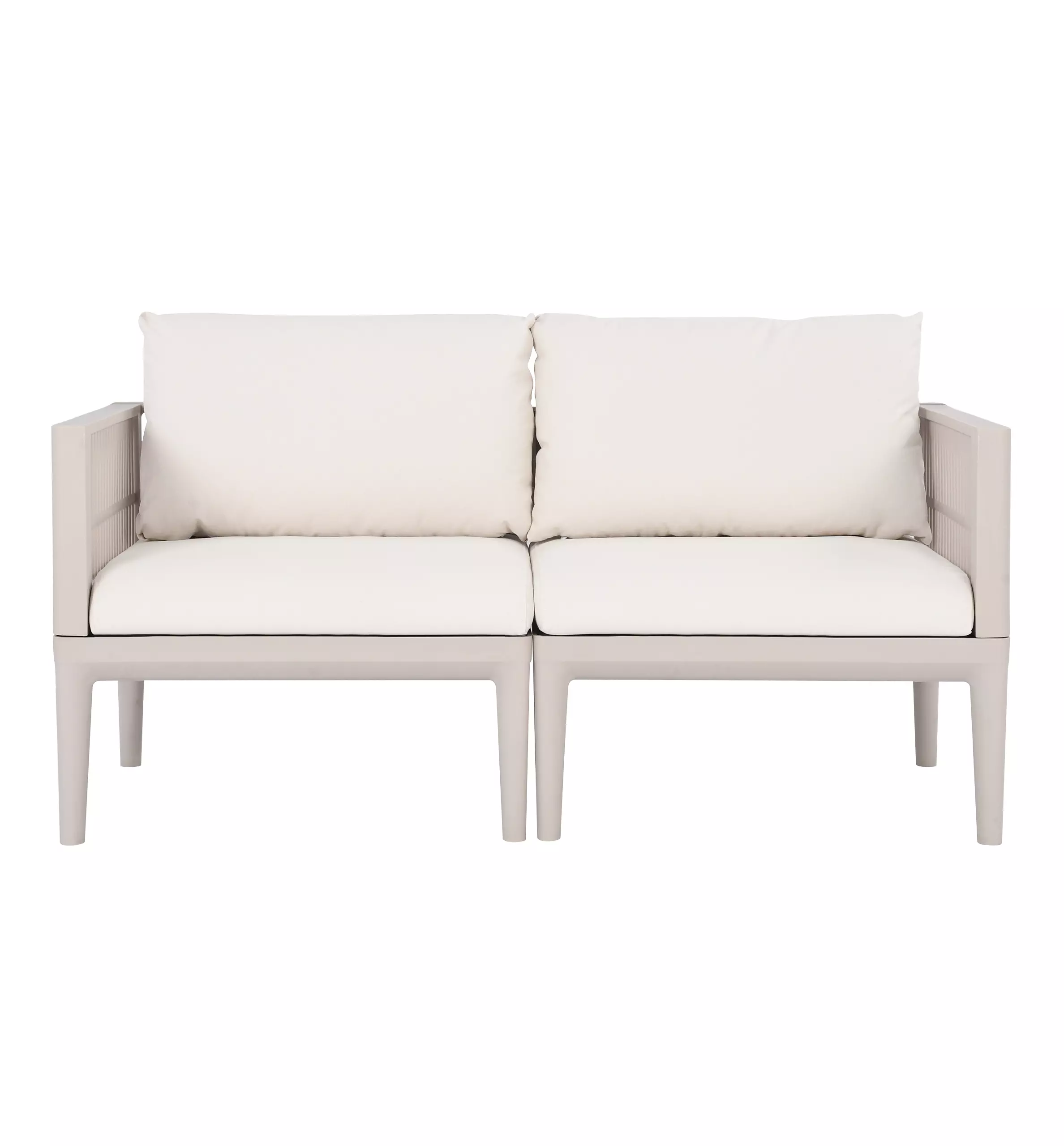 Modern PP Outdoor Sofa – Two-Seater Plastic Garden Lounge Sofa