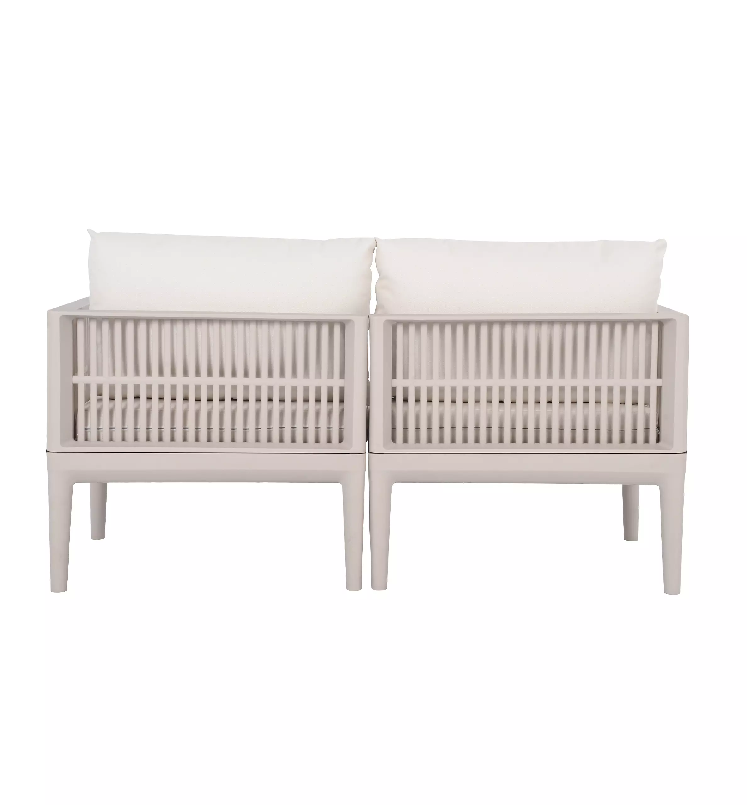 Modern PP Outdoor Sofa – Two-Seater Plastic Garden Lounge Sofa