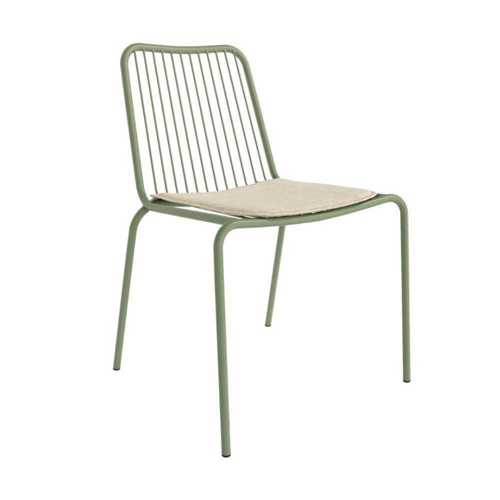 Green Metal Outdoor Chair With Cushion-PP Chair