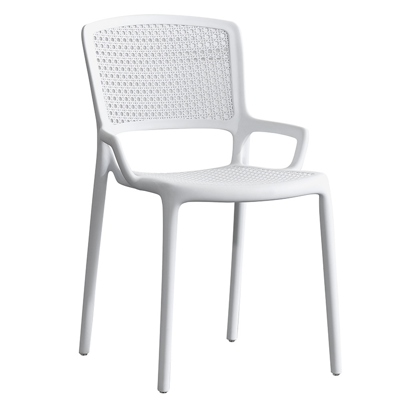 Plastic Cafe Chair In White