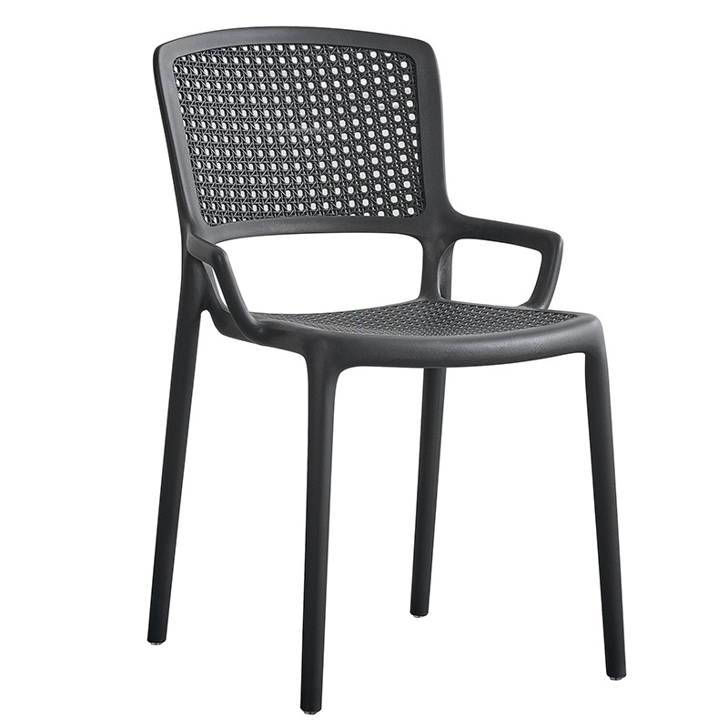 Plastic Cafe Chair In Black